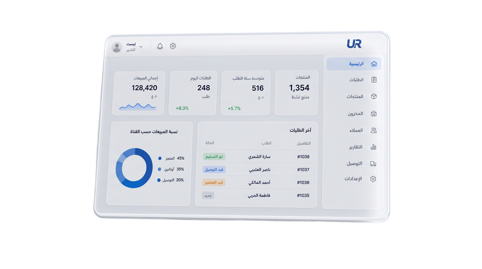 لوحة تحكم UR